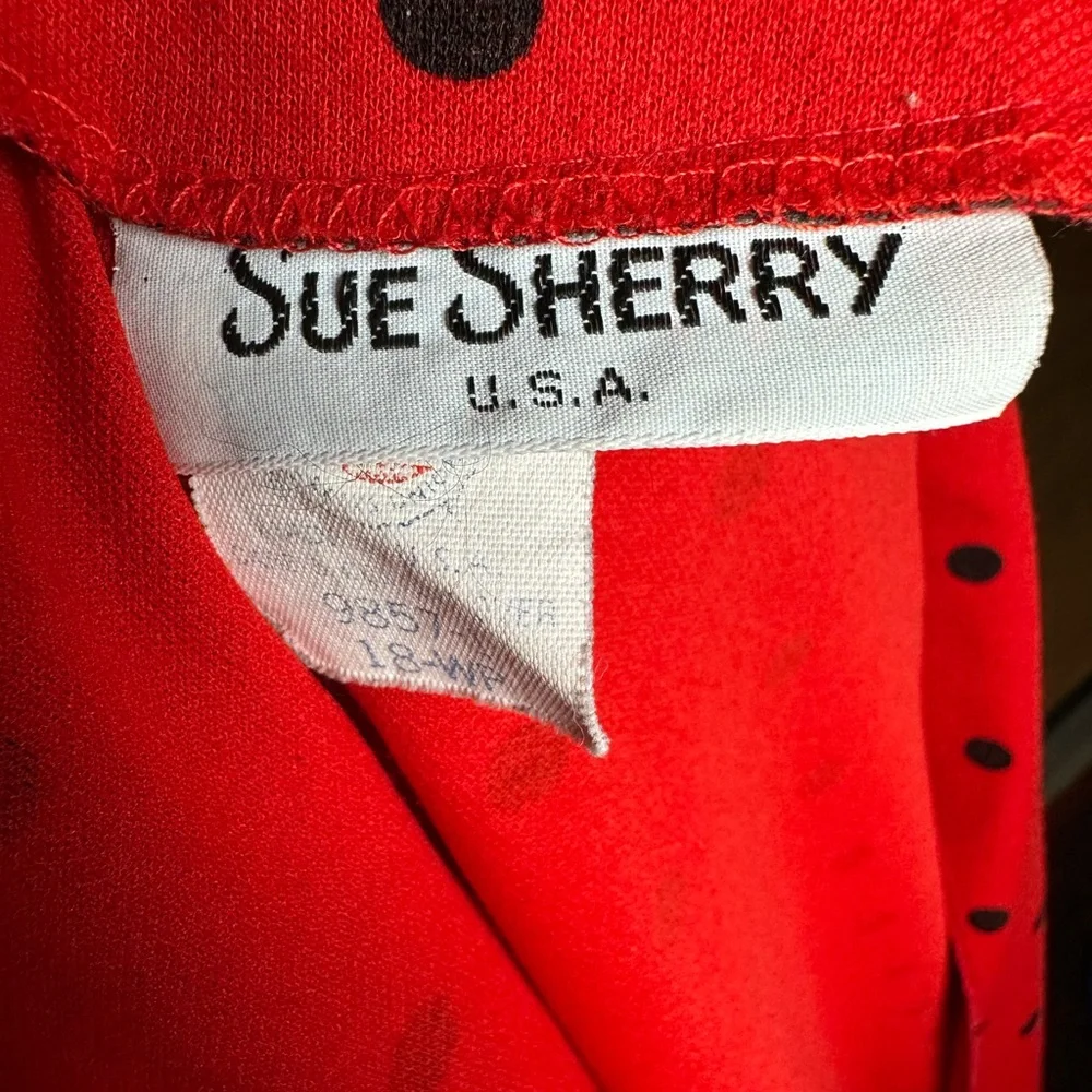 Vintage 80s Sue Sherry Union Polka Dot Cardigan - Picture 3 of 3